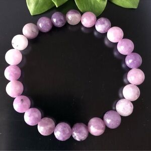 NEW Lepidolite 8mm Natural Stone Beads Stretchable Stackable Bracelet